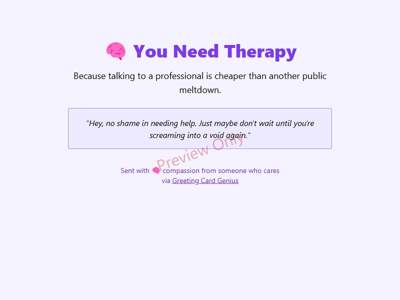 You Need Therapy Card Preview