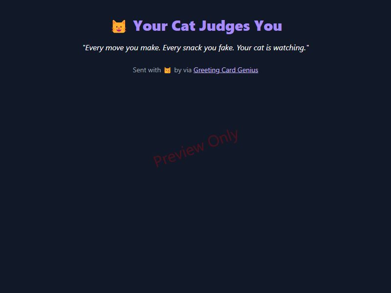 Your Cat Judges You Card