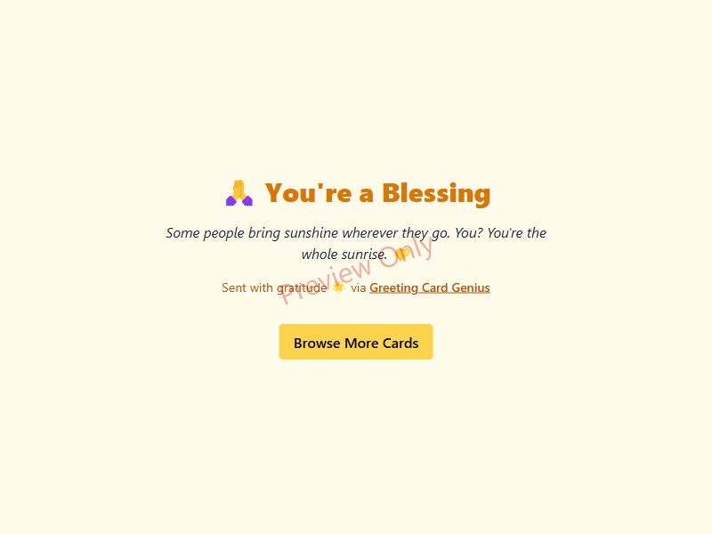 You're a Blessing Card Preview