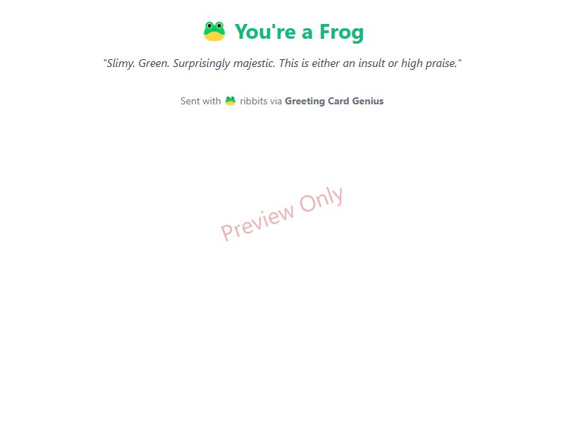 You're a Frog Card Preview
