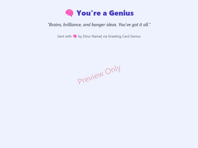 You're a Genius Card Preview