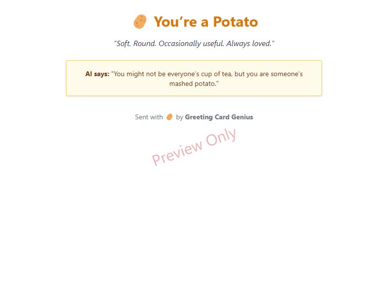 You're a Potato Card Preview