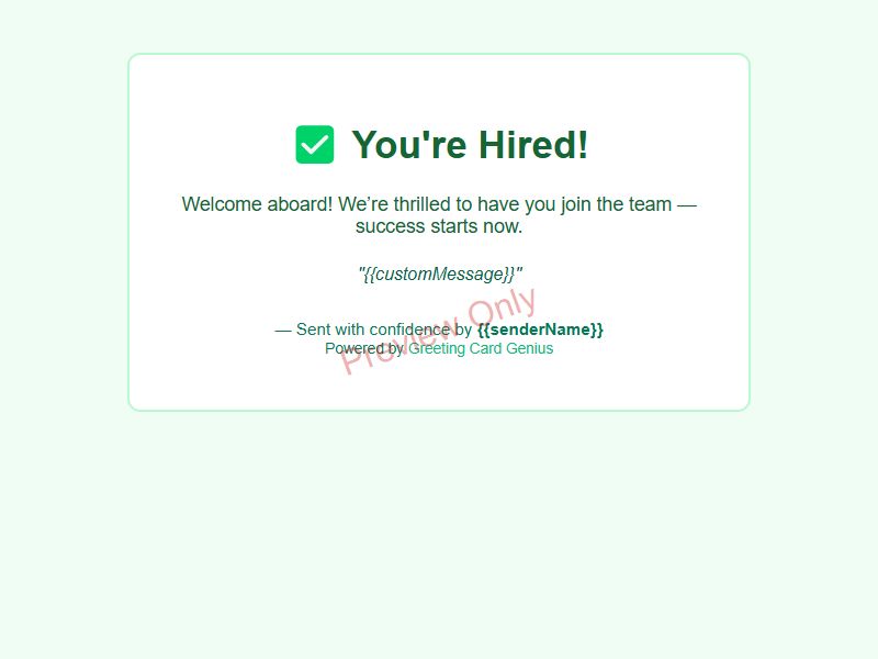 You're Hired Card Preview