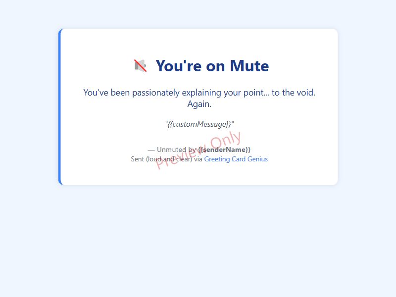 You're on Mute Card Preview