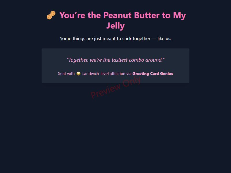 Peanut Butter & Jelly Card