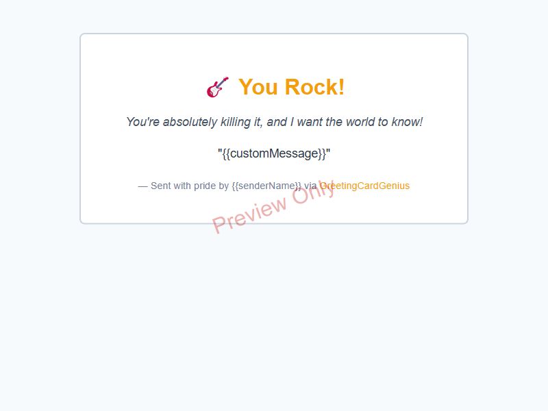 You Rock Card Preview