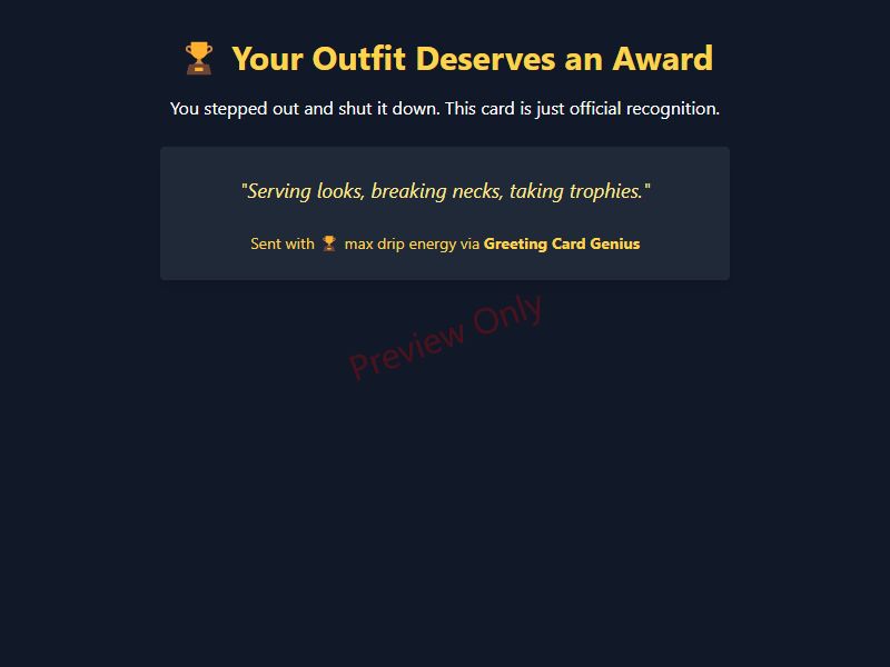 Your Outfit Deserves an Award Card Preview