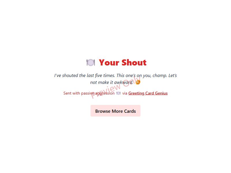 Your Shout Card Preview