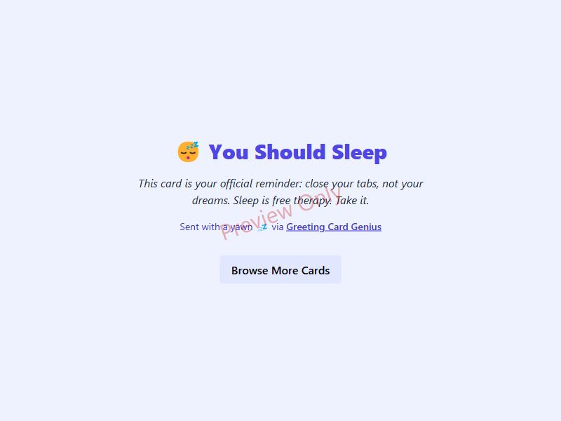 You Should Sleep Card Preview