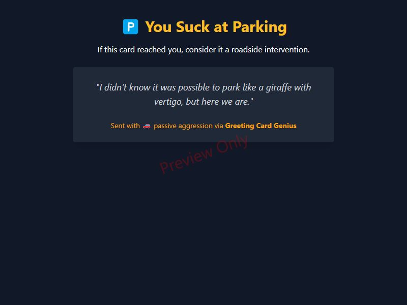 You Suck at Parking Card Preview