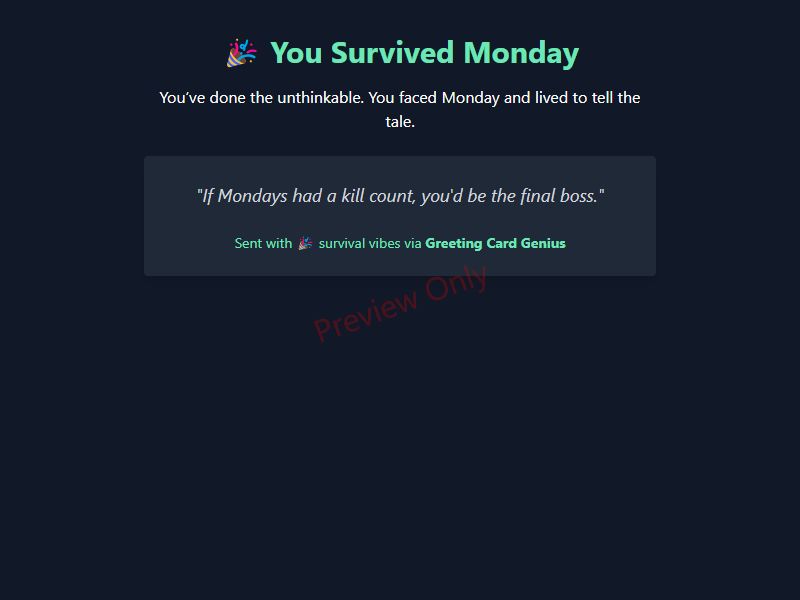 You Survived Monday Card Preview